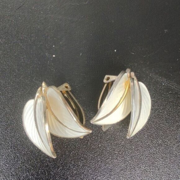 Hans Myrhie sterling silver and enamel clip on earrings‎ - Picture 3 of 6